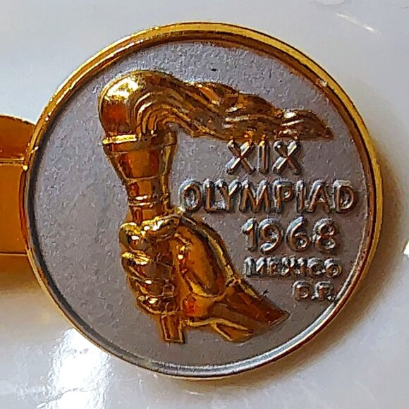 1968 Mexico City Summer Olympics Games of the XIX Olympiad Vintage Tie Bar Clip - Picture 2 of 6